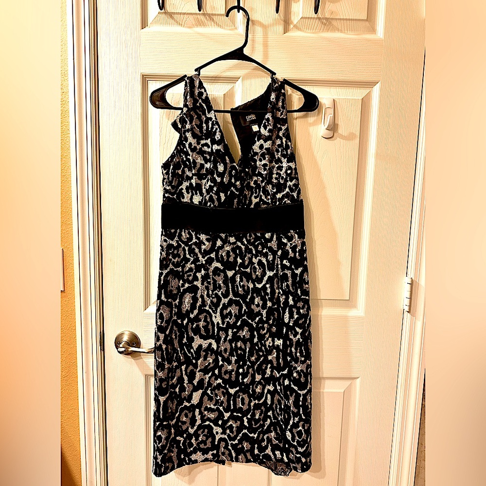 Elegant Roberto Cavalli Leopard Sequin-Embellished Dress with Silk Waist